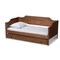 Baxton Studio Alya Walnut Wood Twin Size Daybed with Roll-Out Trundle Bed 168-10832-10833 - alternate 1